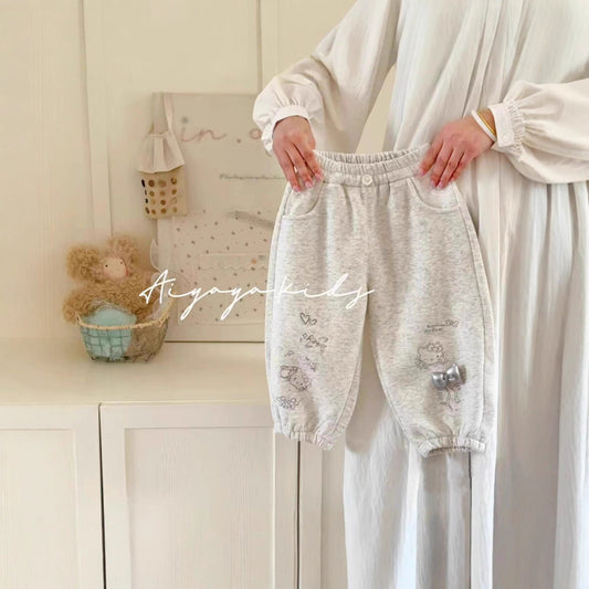 GL25122507女孩褲子春裝衛褲2025新款兒童洋氣休閒褲女孩純棉外穿長褲