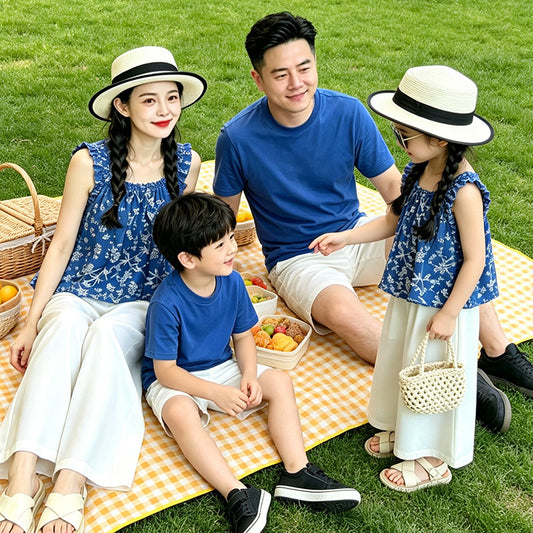 I26070702女童碎花背心套裝2026夏裝中親子裝時尚裙褲薄款寬褲兩件套
