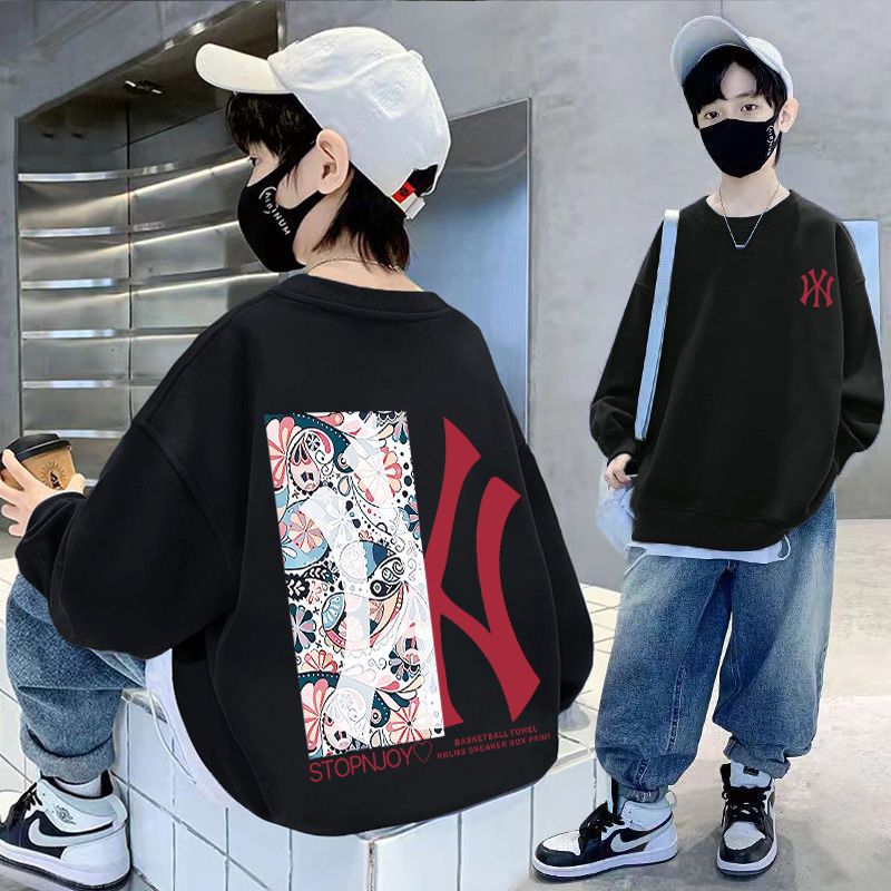 Z25030411男童衛衣長袖秋裝帥氣學生卡通中大童春秋季韓版上衣潮