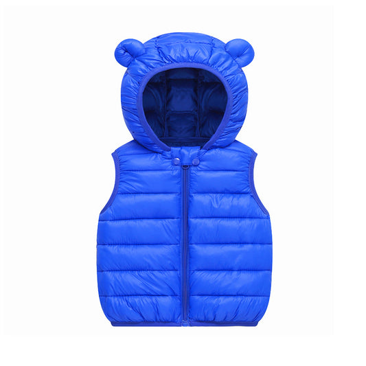 Z25120101外貿寶寶馬甲春秋寶寶秋冬裝輕薄外穿保暖兒童男童女童連帽背心