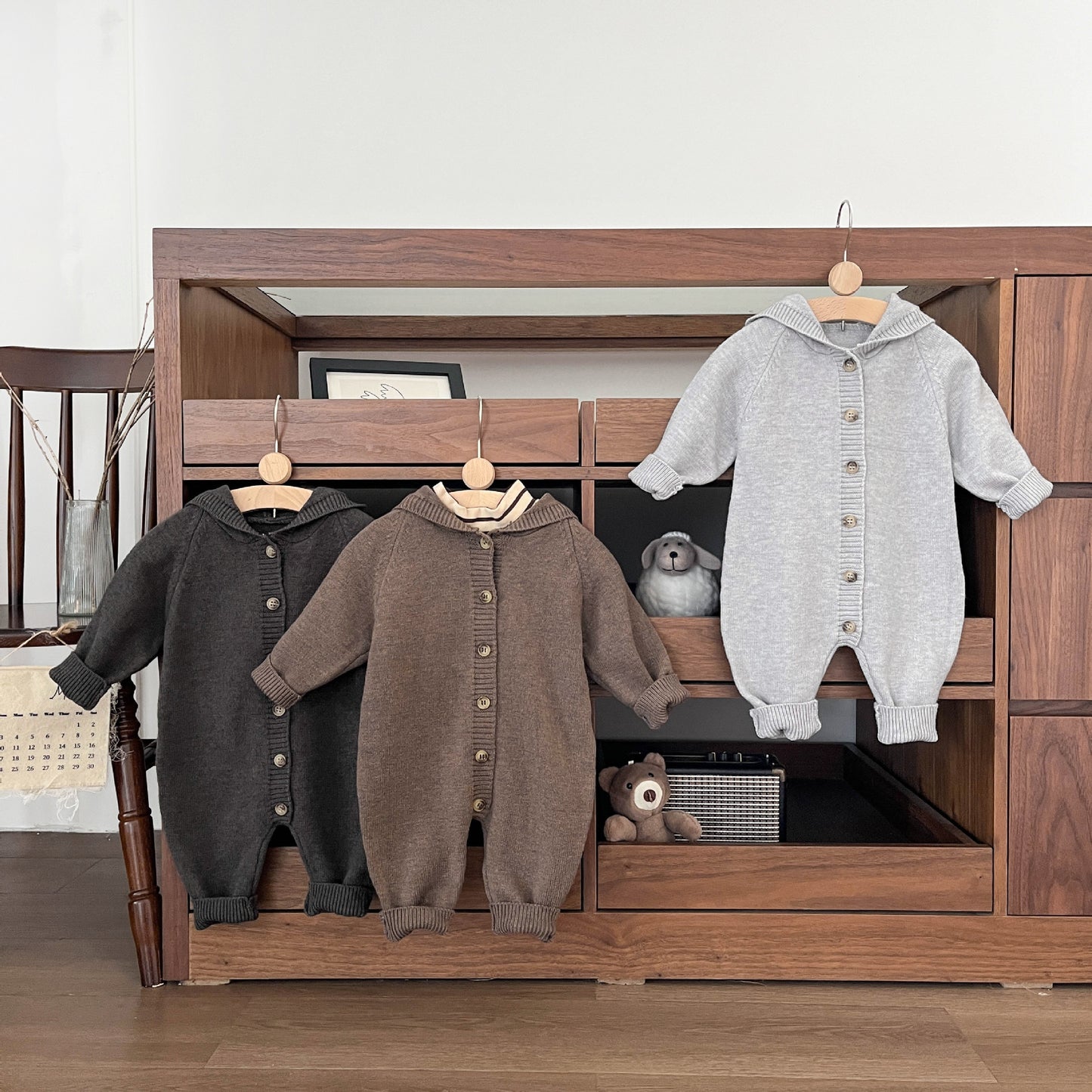 GR260829009 ins嬰幼兒秋冬針織連身衣韓國秋季超萌兔子耳朵毛衣爬服(預購商品,下單後7天出貨)
