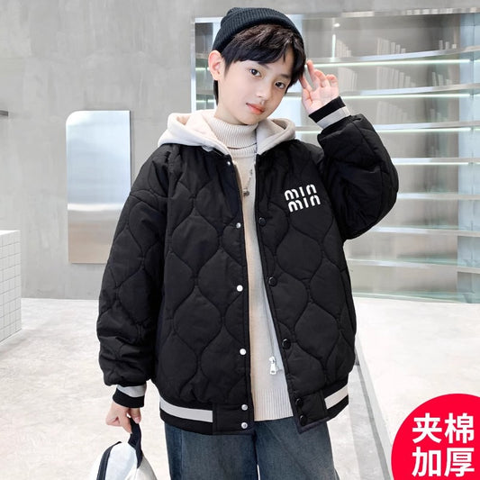 Z24120104男童冬裝套裝外套2024全新冬季夾棉加厚中大童男童秋冬款棉服