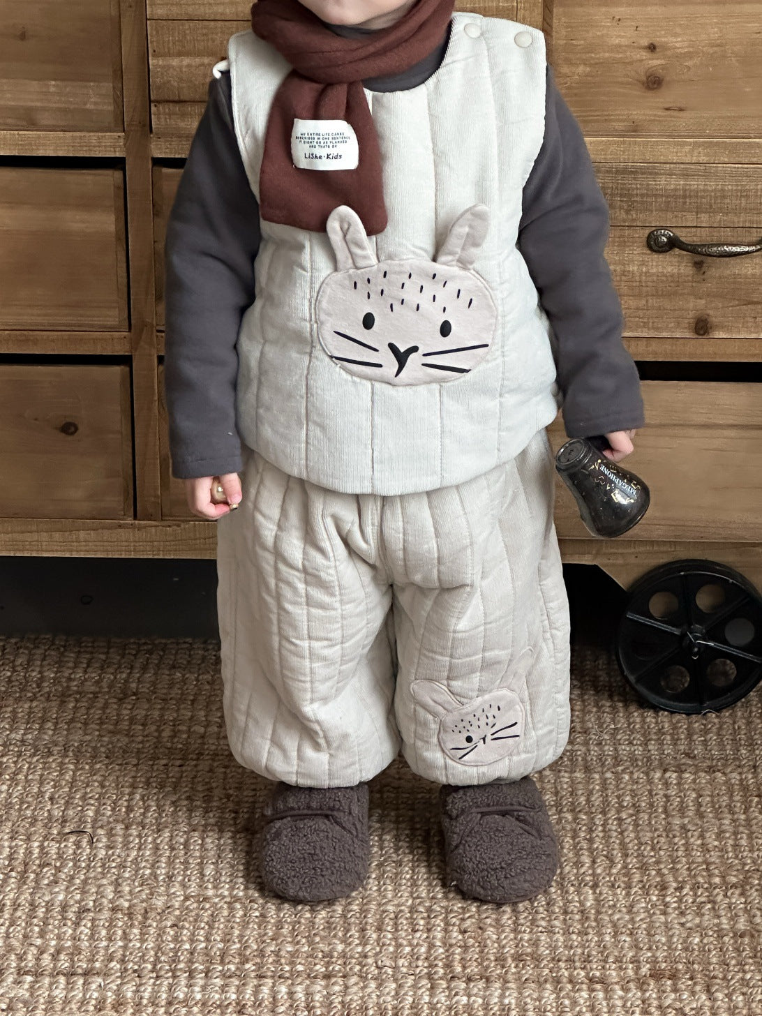 GN26012721兒童服飾秋冬款2025新款韓版童裝寶寶加絨打底男童棉馬甲加厚套裝