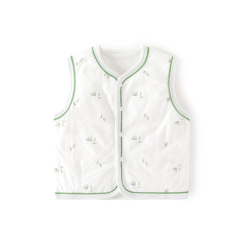 GJ25102111嬰兒護肚背心秋冬季嬰兒夾棉馬甲兒童坎肩馬夾新生兒純棉保暖上衣