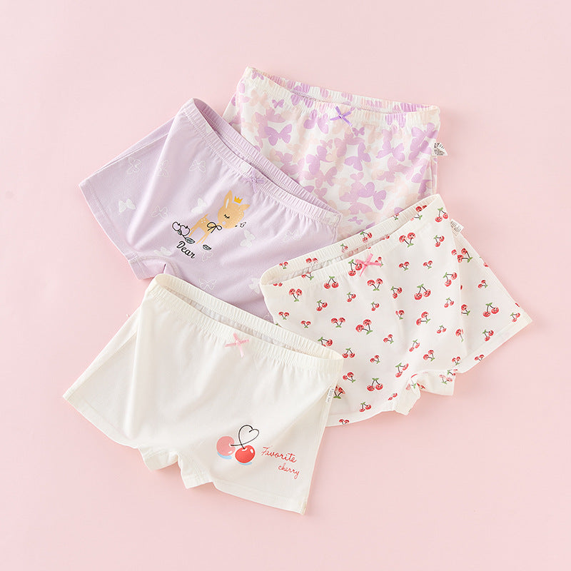 Z25040115兒童內褲純棉a類棉6-12歲女童短褲夏薄女孩小童平角褲不夾屁屁