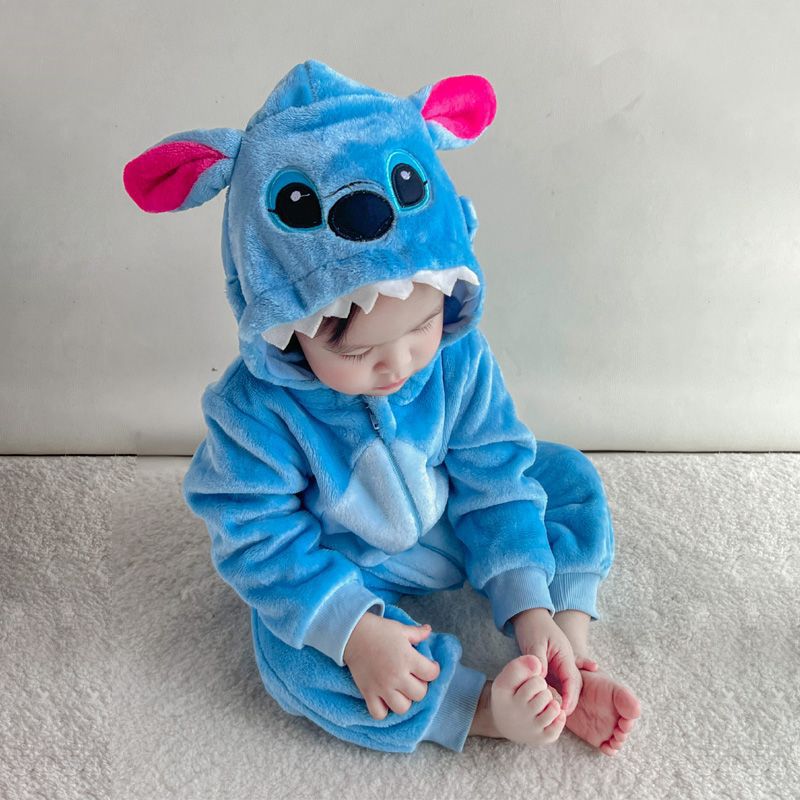 Z23111706嬰兒衣服秋冬寶寶連身衣法蘭絨動物造型爬爬服新生兒哈衣兒童睡衣