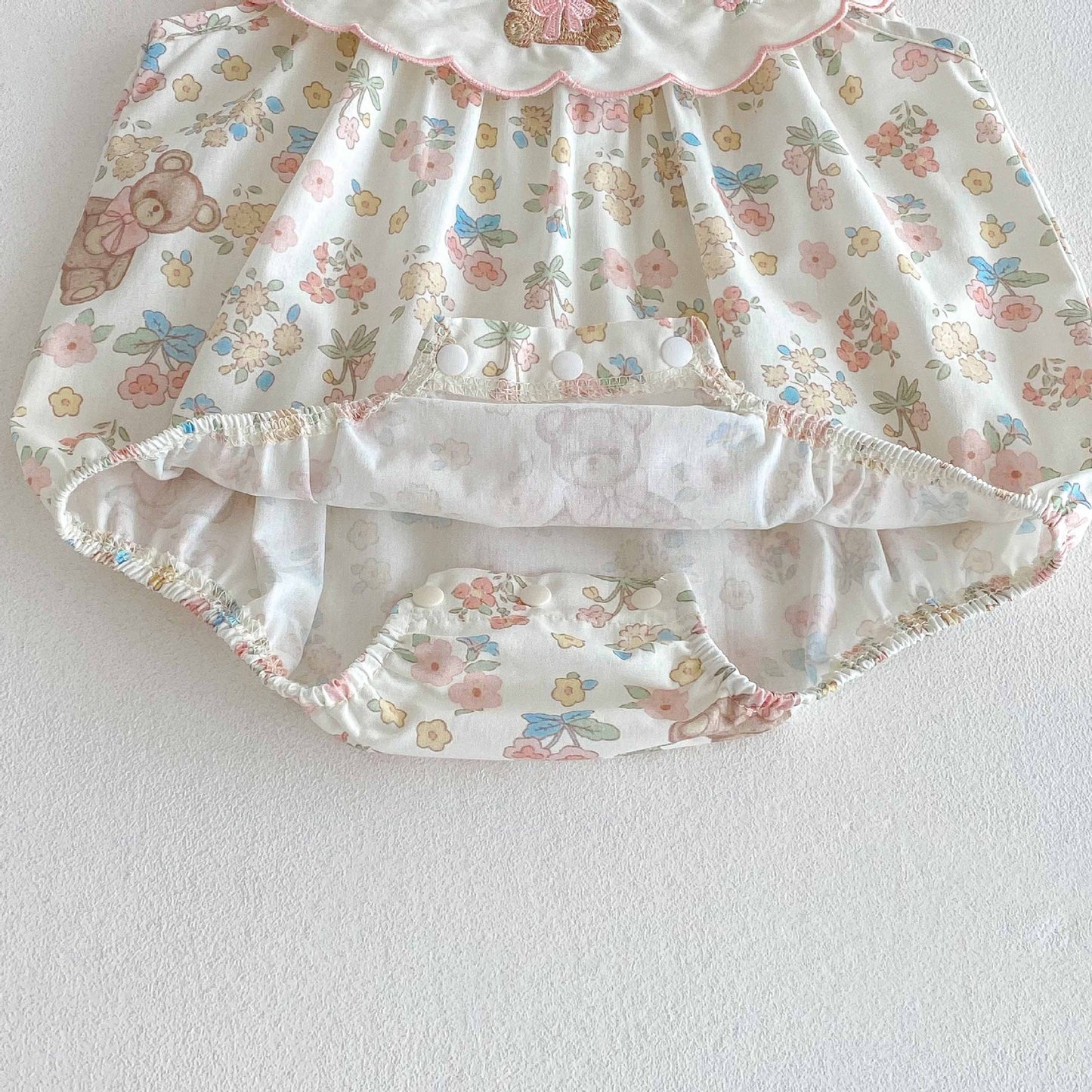 26071606新生兒新生兒新生兒衣服韓版女寶寶連身衣可愛小熊爬服薄包屁衣純棉