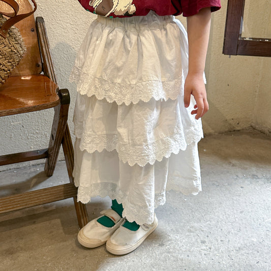 Z25020914女童半身裙花邊公主裙純棉兒童裝夏季2025新款春秋寶寶蛋糕長裙