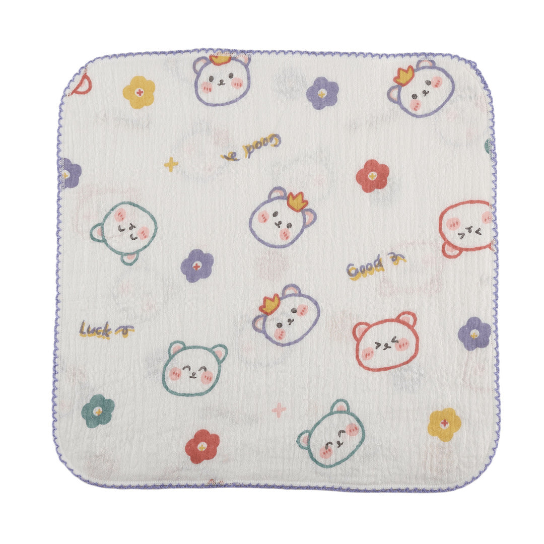 Z24022501小清新幼兒園兒童手帕嬰兒用品寶寶洗臉純棉紗布方巾嬰兒餵奶巾(5條起批)