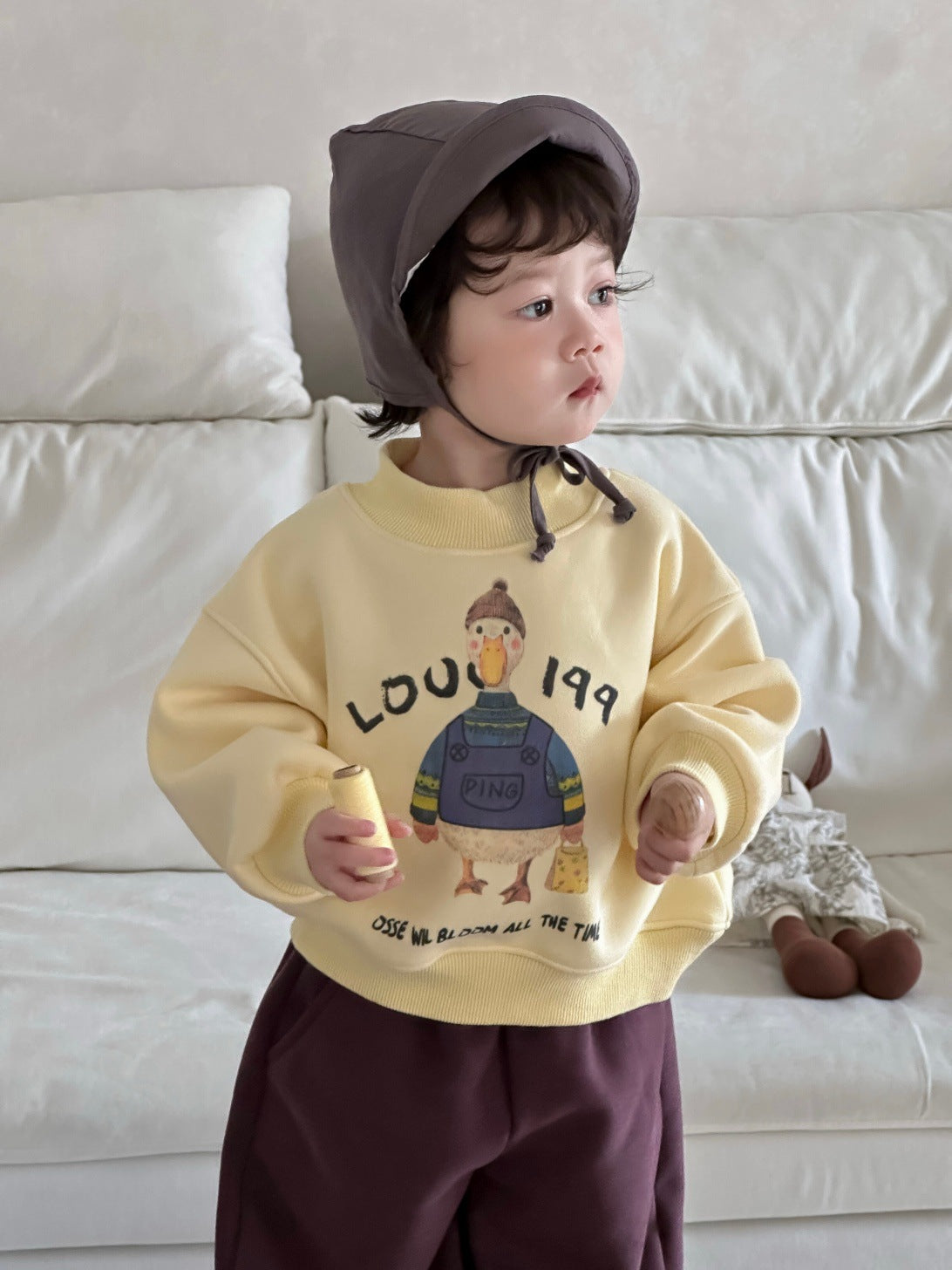 GN26012706男童秋冬季加厚衛衣衛褲2025新款韓版童裝小寶寶冬裝兒童加絨套裝