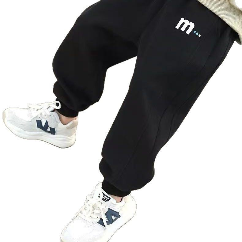 Z26010130男童褲子中小童加絨一體絨長褲休閒運動褲秋冬