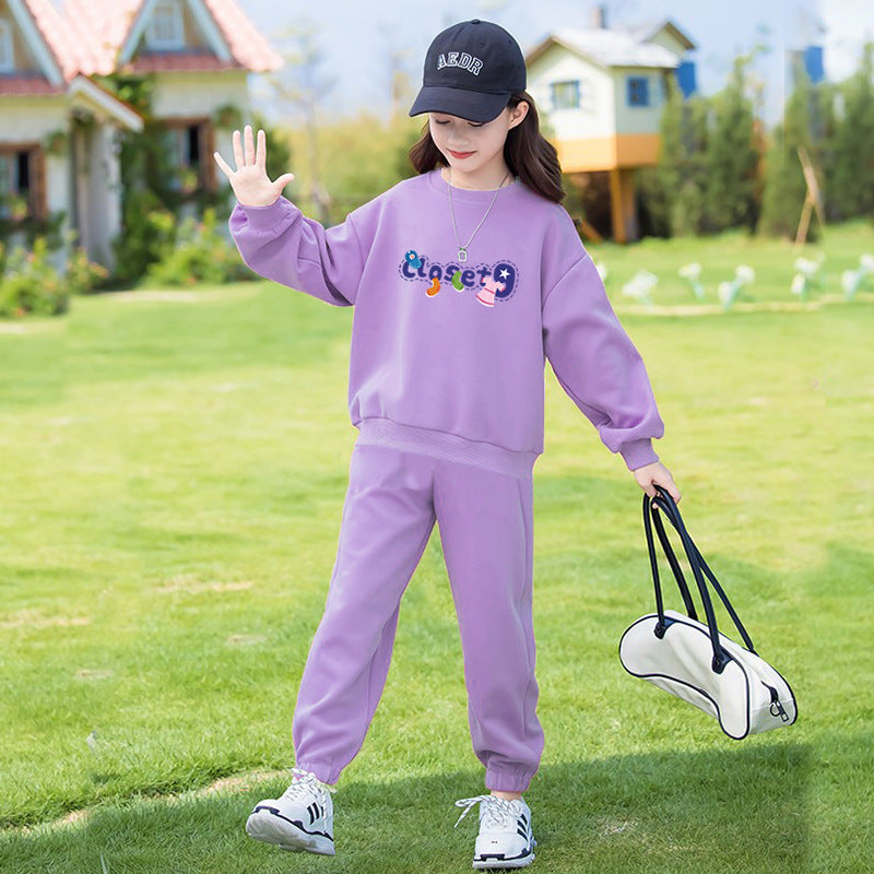 FG25112007女童衛衣套裝春秋2025新款兒童洋氣新款長袖上衣女童韓範休閒潮衣