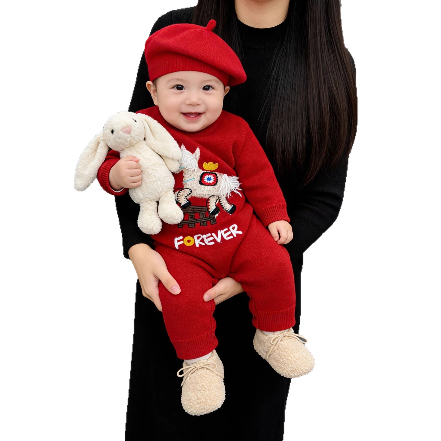 L26010610親子裝紅色過年毛衣厚冬一家三口嬰童2025新款針織衫媽媽女
Qīnzǐ zh