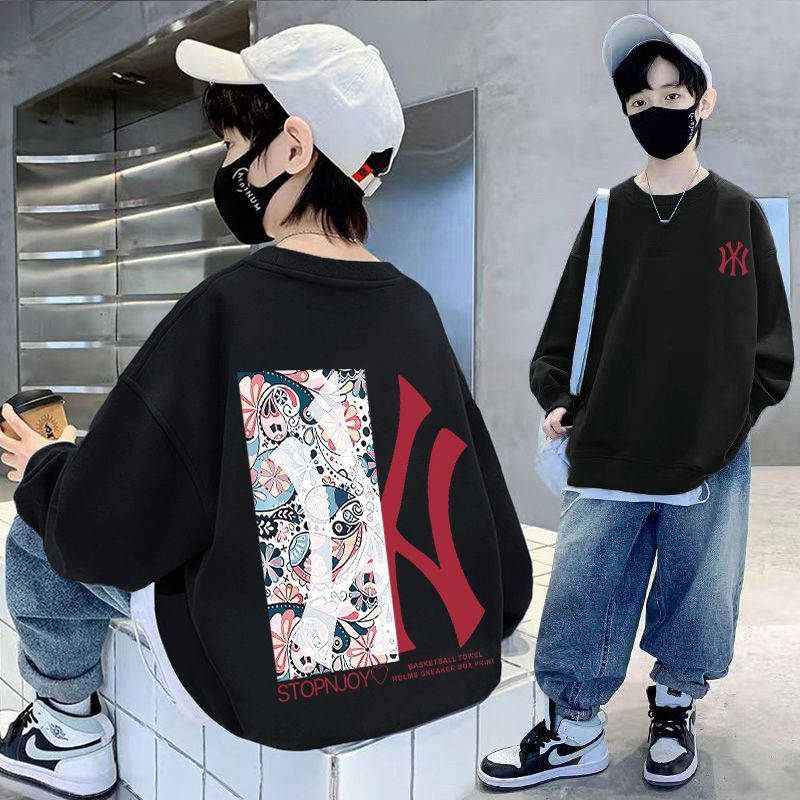 Z25030411男童衛衣長袖秋裝帥氣學生卡通中大童春秋季韓版上衣潮