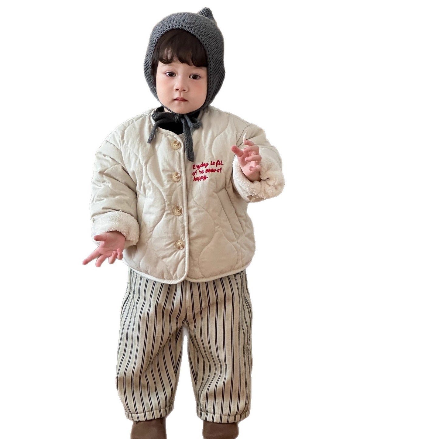 GN26012717兒童棉外套秋冬季2025新韓版童裝寶寶衣服秋冬款男童加厚套裝