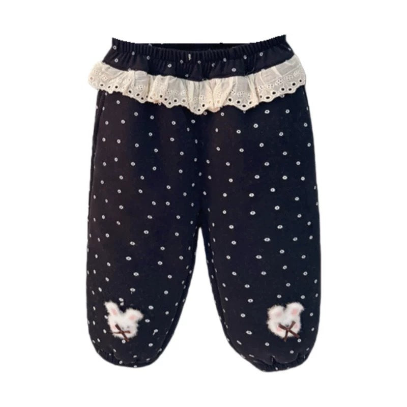 GL25122503女童褲寶寶加絨夾棉運動衛褲冬裝2025新款兒童洋氣保暖棉褲冬季