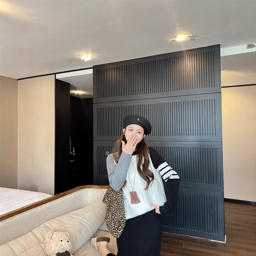 L25120401親子毛衣2025秋冬媽媽女母子學院風幼兒小熊寶寶爬服洋氣針織衫