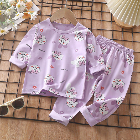 Z25022320兒童睡衣套裝春季萊卡棉寶寶內衣男童家居服女童秋衣秋褲童裝批發