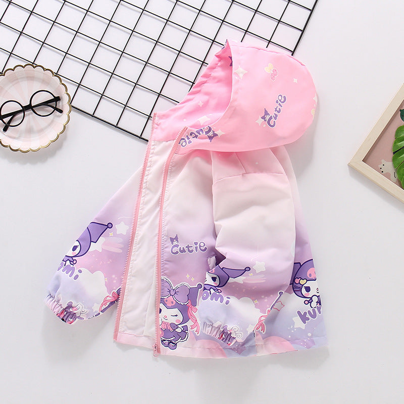 CH25110518女童春秋加絨兒童韓版衝鋒衣中大童女孩夾克洋氣上衣