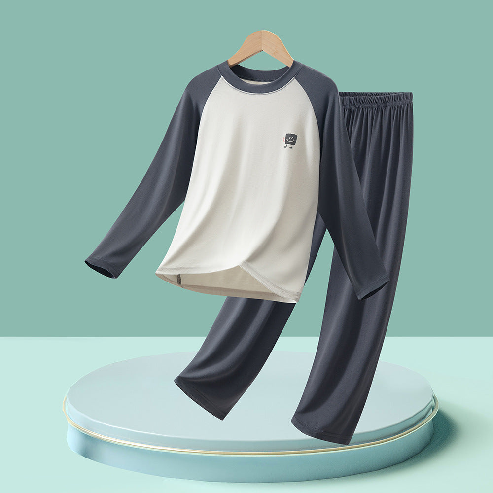 CK26050518代爾兒童睡衣男童家居服套裝寶寶空調服青少年秋衣秋褲莫女童內衣(9-12天到貨)