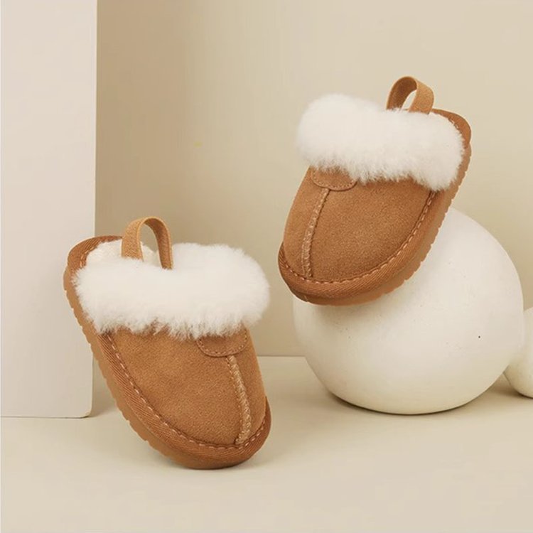 Z26010266秋冬新生兒加絨棉鞋兒童學步鞋寶寶軟底保暖女童鞋男童毛毛鞋皮