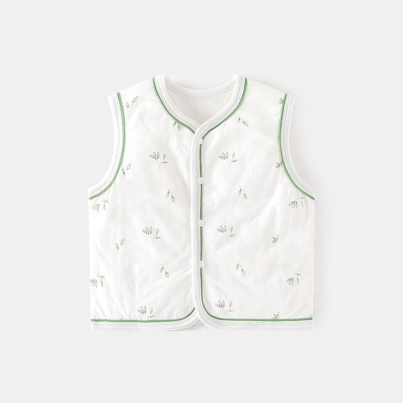 GJ25102111嬰兒護肚背心秋冬季嬰兒夾棉馬甲兒童坎肩馬夾新生兒純棉保暖上衣