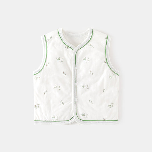 GJ25102111嬰兒護肚背心秋冬季嬰兒夾棉馬甲兒童坎肩馬夾新生兒純棉保暖上衣