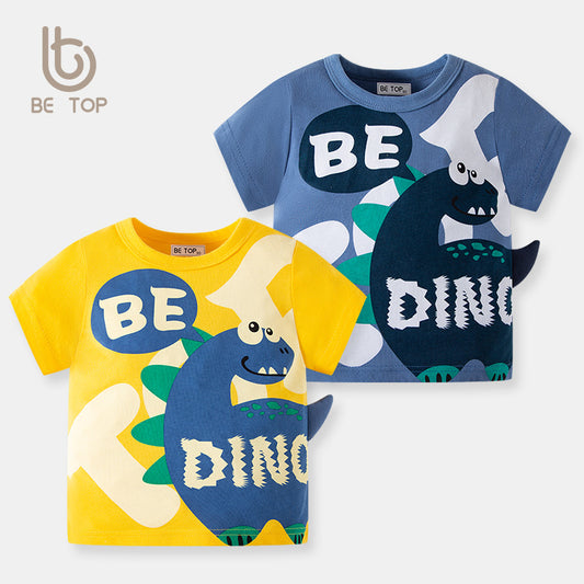 B23053013夏季兒童立體恐龍短袖T恤