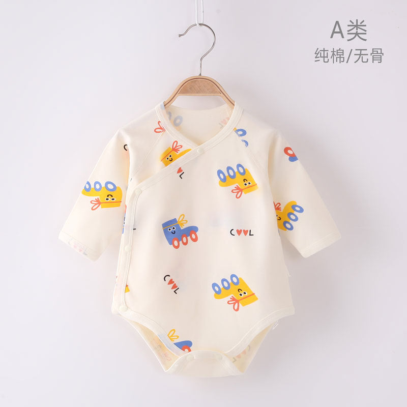 Z23101202新生兒衣服春夏季嬰兒衣服全棉a類無骨哈衣包屁衣初生寶寶爬爬衣(9-12天到貨)