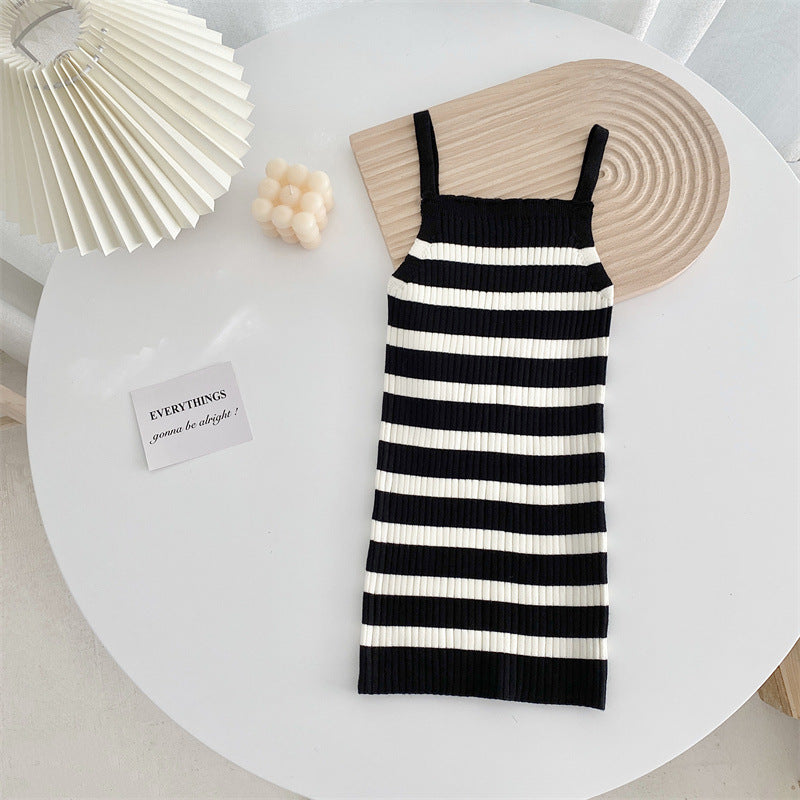 CF25091911女童針織兒童毛衣吊帶裙套裝時尚開襟裙秋季韓版童裝潮