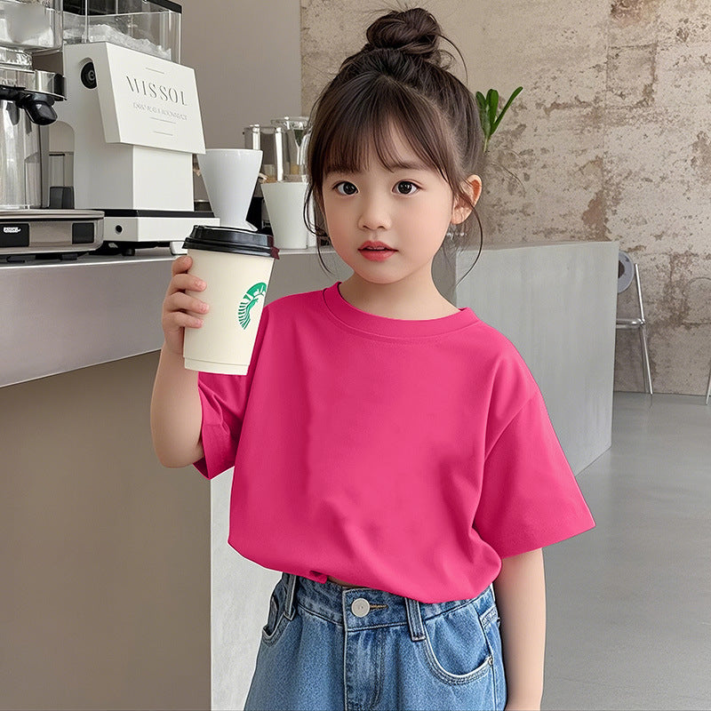 CE26022604兒童短袖T卹夏季男童時裝純棉卡通印花圓領上衣