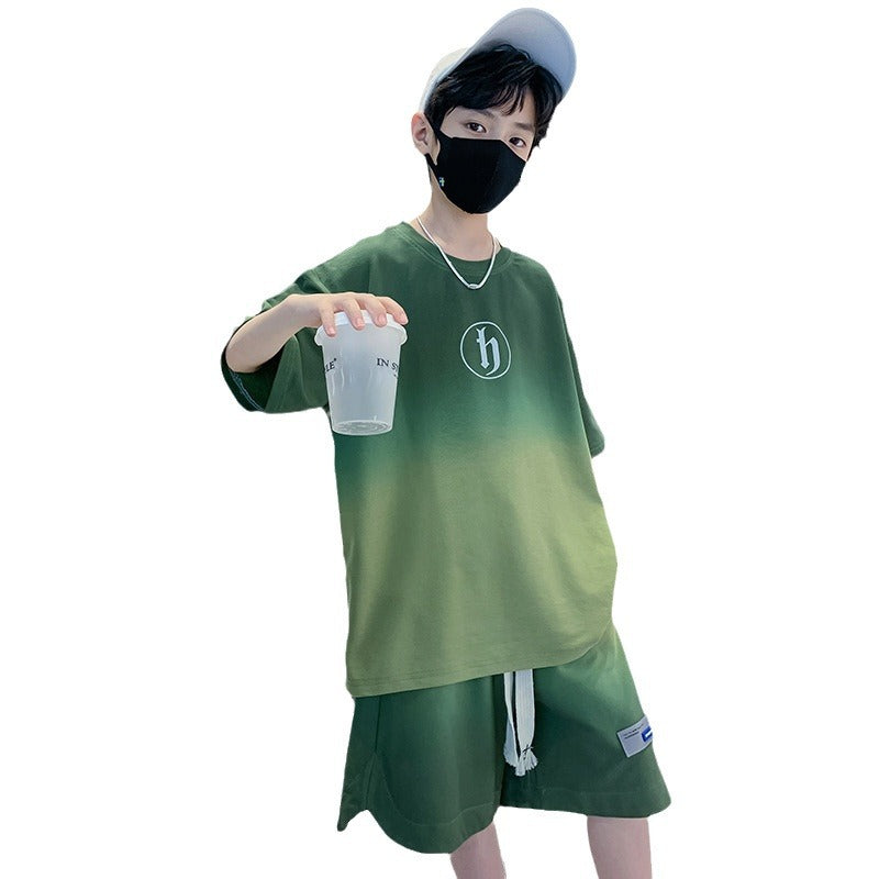 FM26042217男童夏裝套裝痞帥氣夏款時尚2026新款中大兒童裝夏季男孩運動潮酷
