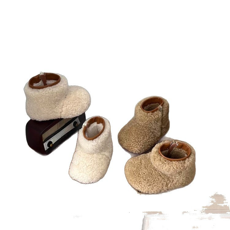 Z26010265新款女寶雪靴軟底加厚學步鞋冬季男童加絨毛毛鞋嬰兒棉鞋