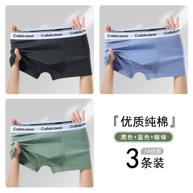 Z26051804男內褲男純棉抗菌平角褲青年全棉農產品四角褲頭男生大尺碼短褲