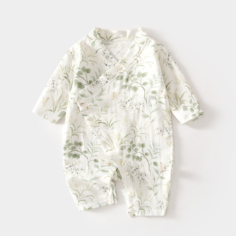 GJ26051410🎈精品質感🎈嬰兒紗布連身衣寶寶夏爬服長袖竹纖維哈衣兒童夏季空調服新生兒