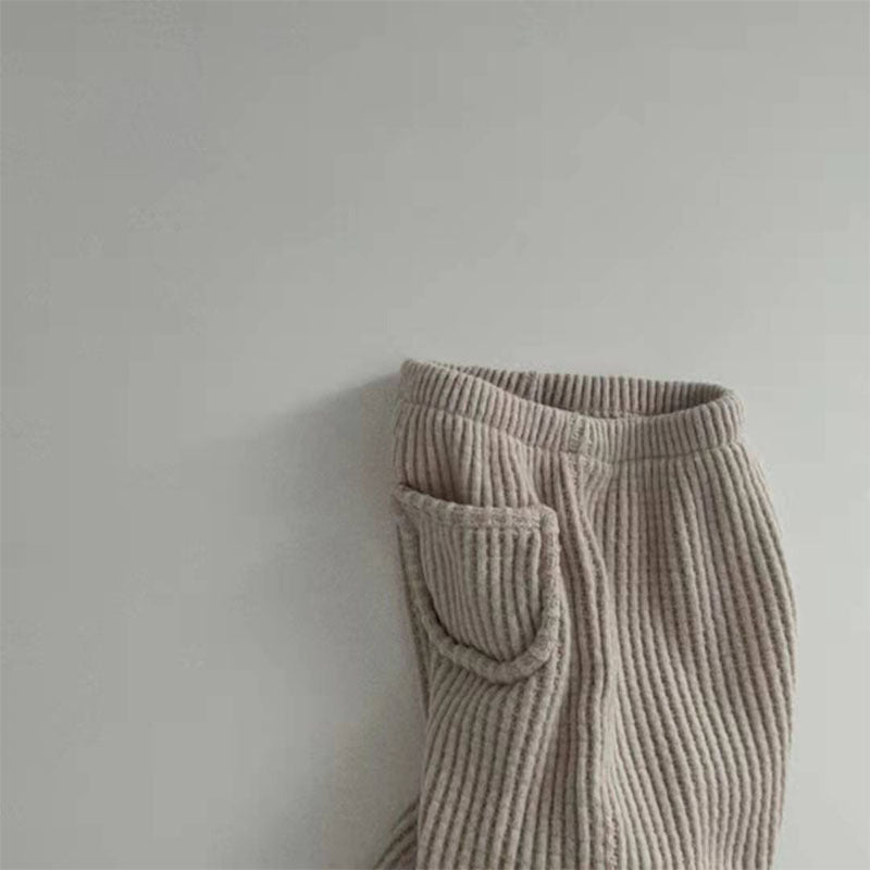 GB25111310韓版ins寶寶簡單舒適休閒褲男女寶寶潮搭坑條運動潮搭褲子童褲