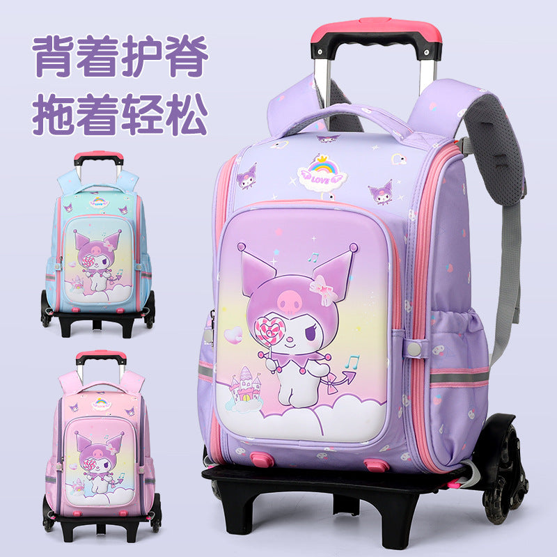 Z25022302拉桿書包小學生庫洛米三到六年級女爬樓梯六輪防水大容量