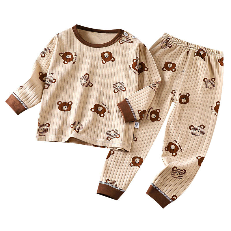 Z25022315兒童套裝春季新款男女童秋衣秋褲寶寶睡衣家居服童裝