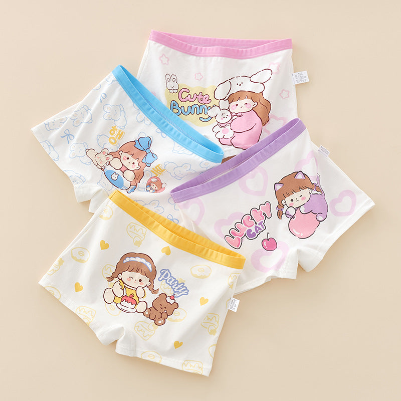 Z25040116女童內褲純棉a類棉兒童女孩短褲小童女孩平角褲夏季薄款不夾屁屁