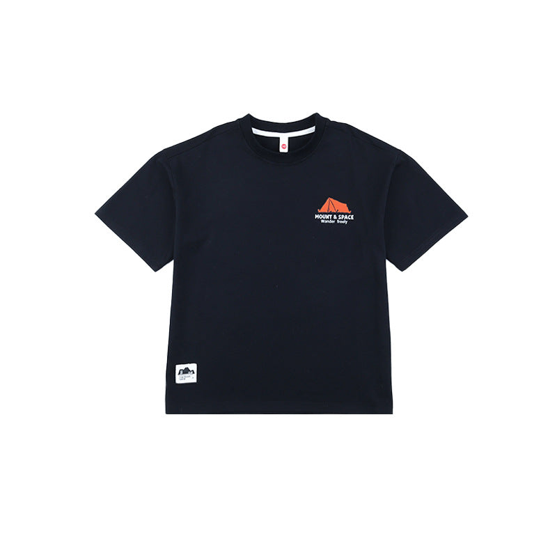 FK26032008男童短袖t卹2026夏季新款兒童山系戶外露營風印花短袖中大童上衣(FK開頭~需混搭3件~廠商才有出貨哦)(品質很好,請放心購買)