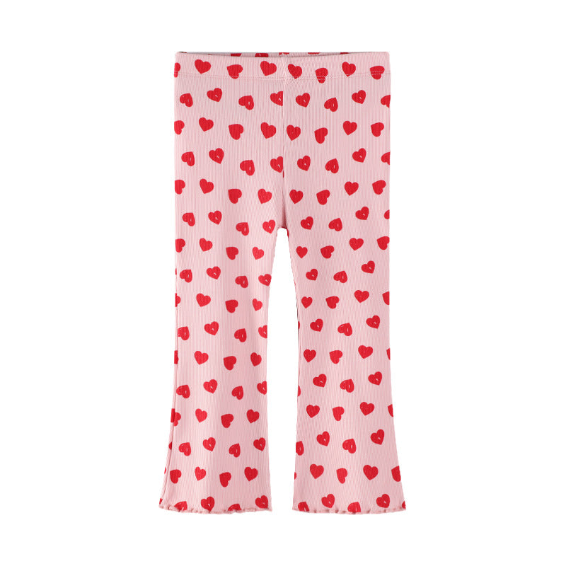 E26040829春季女童喇叭褲女褲兒童搭配緊身褲歐美女童褲子