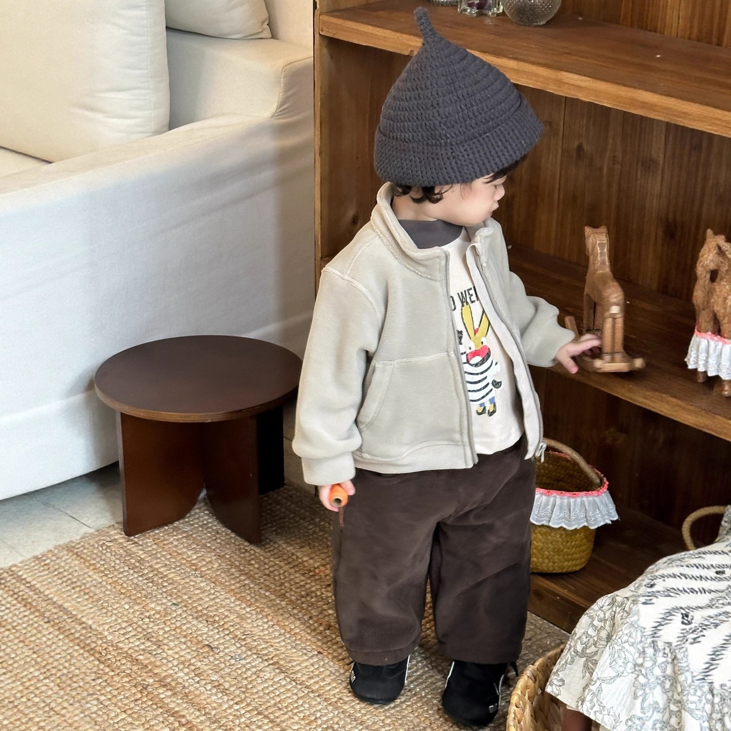 GN26012712小寶寶秋冬季外套2025新款韓版童裝兒童服裝冬款男童加厚衛衣套裝