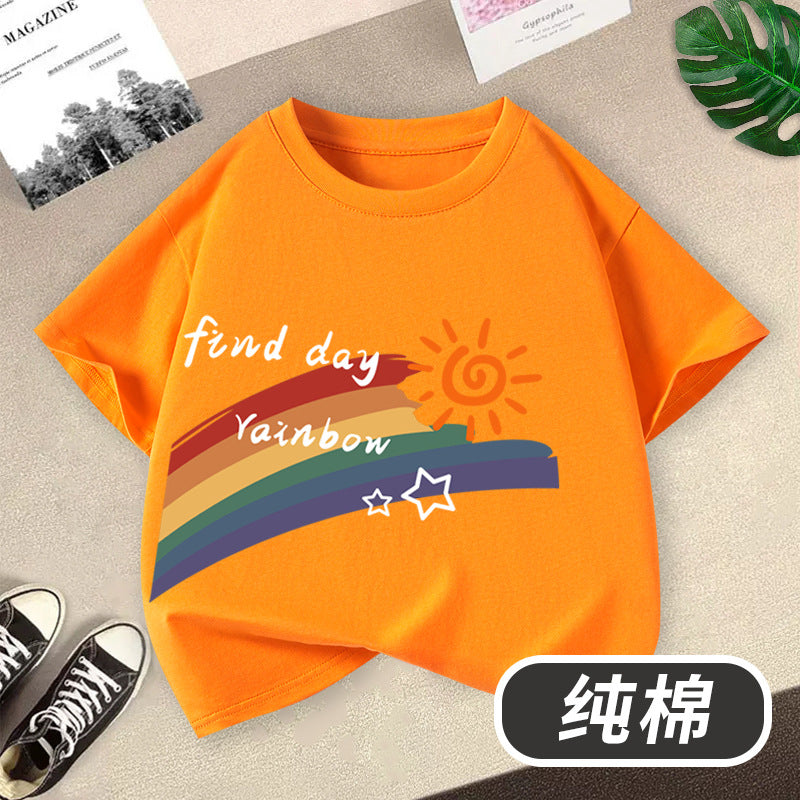 FN26052902童裝男童短袖t卹2026全新虎頭印花男孩圓領夏季純棉兒童純棉上衣