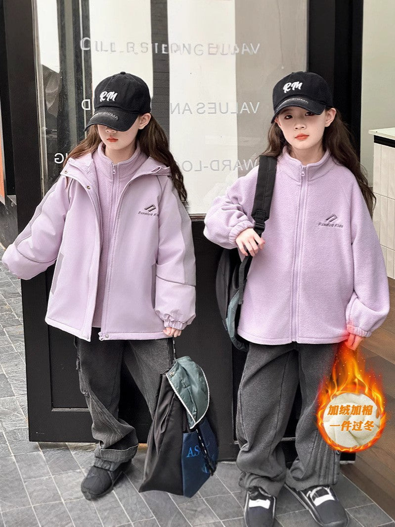 CH25110519女童衝鋒衣秋冬秋季三合一防風可感運動登山服