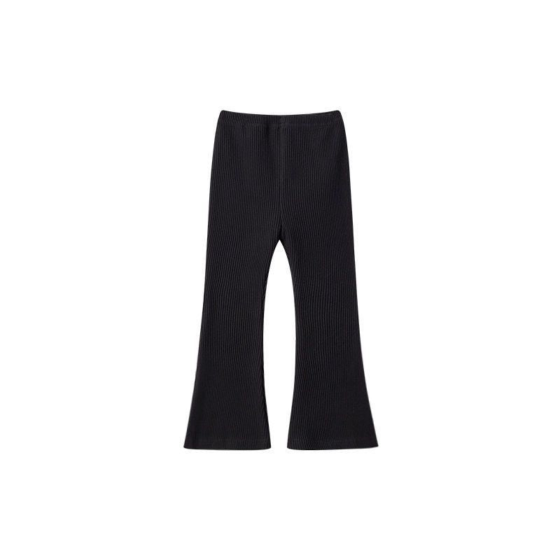 Z25030902兒童喇叭褲夏季新款兒童微喇叭褲女童冰絲坑條彈性洋氣外穿緊身褲