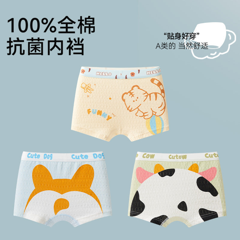 SB26030206兒童內褲男童男孩純棉a類棉平角四角褲發育期男寶寶大童不夾屁屁