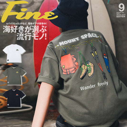 FK26032008男童短袖t卹2026夏季新款兒童山系戶外露營風印花短袖中大童上衣(FK開頭~需混搭3件~廠商才有出貨哦)(品質很好,請放心購買)