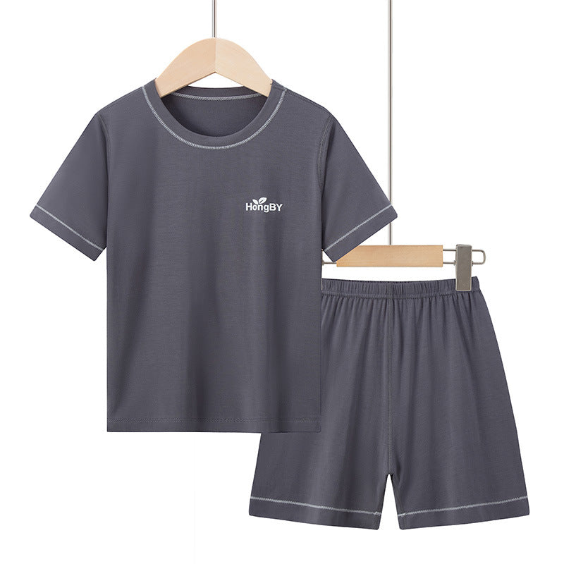 CK26050516兒童睡衣莫代爾男童長袖長褲夏季中大童家居服親子裝女童空調服(9-12天到貨)
