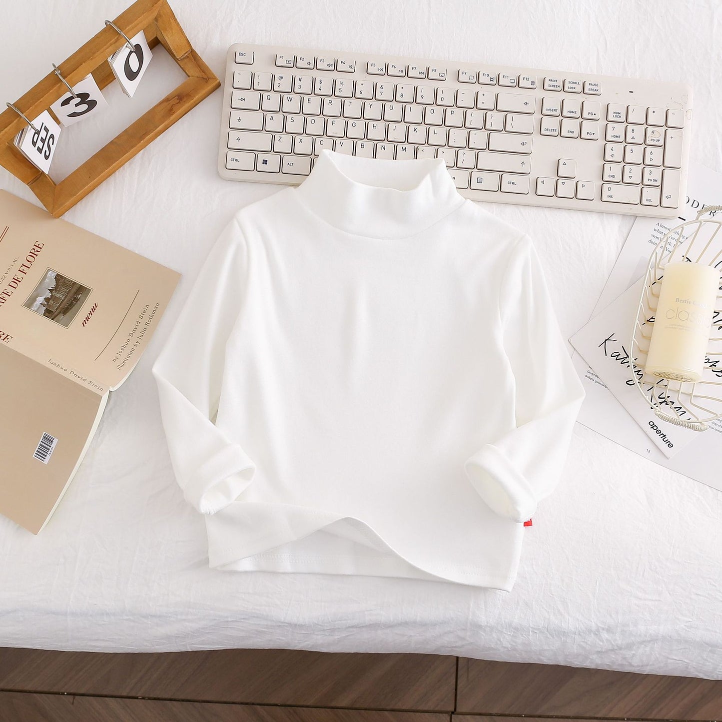 CA25112715女童秋裝新款兒童德絨打底衫洋氣百搭長袖上領上衣潮保暖服裝