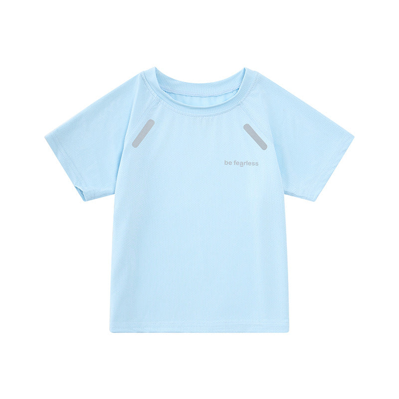CK26050505男童速乾衣女童夏季短袖冰絲中大童網眼T恤兒童運動服小男孩體恤t(9-12天到貨)